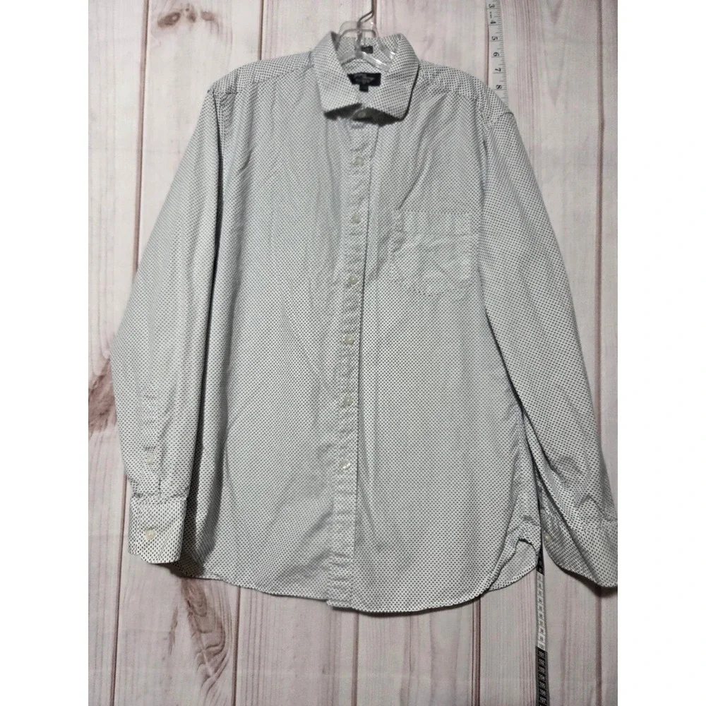 J Crew Men's Large Dress Shirt Geometric Print Long Sleeve‎ Button Down Thompson